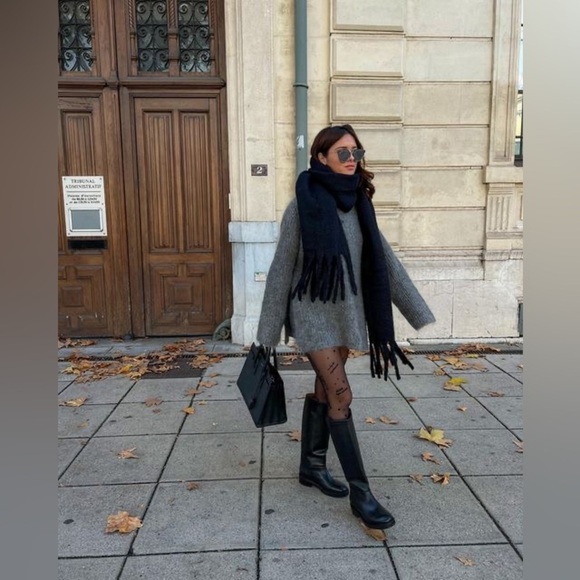 NWT STEVE MADDEN Oversized Black Chunky Scarf - Picture 1 of 13